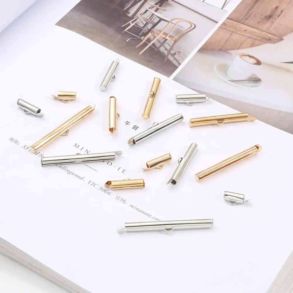 Обжимные концевые бусины 10-40 мм застежка-слайдер для бусин застежки Концевики