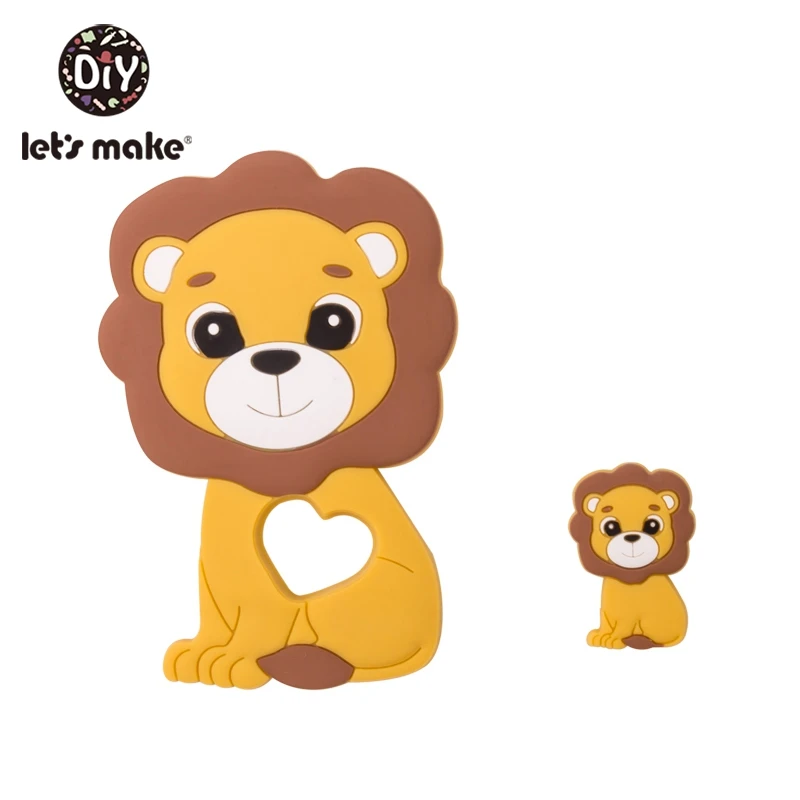 lion5 Let's Make 2 шт./компл. силиконовый Прорезыватель для зубов малышей игрушки Diy Аксессуары для колясок для соски с цепочкой, Еда Класс игрушки Детский Прорезыватель для зубов - Цвет: lion5