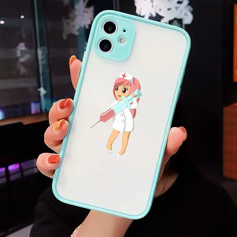 

Spain Cartoon Medicine Doctor Nurse Phone Cases Matte Transparent for iPhone 7 8 11 12 s mini pro X XS XR MAX Plus cover funda