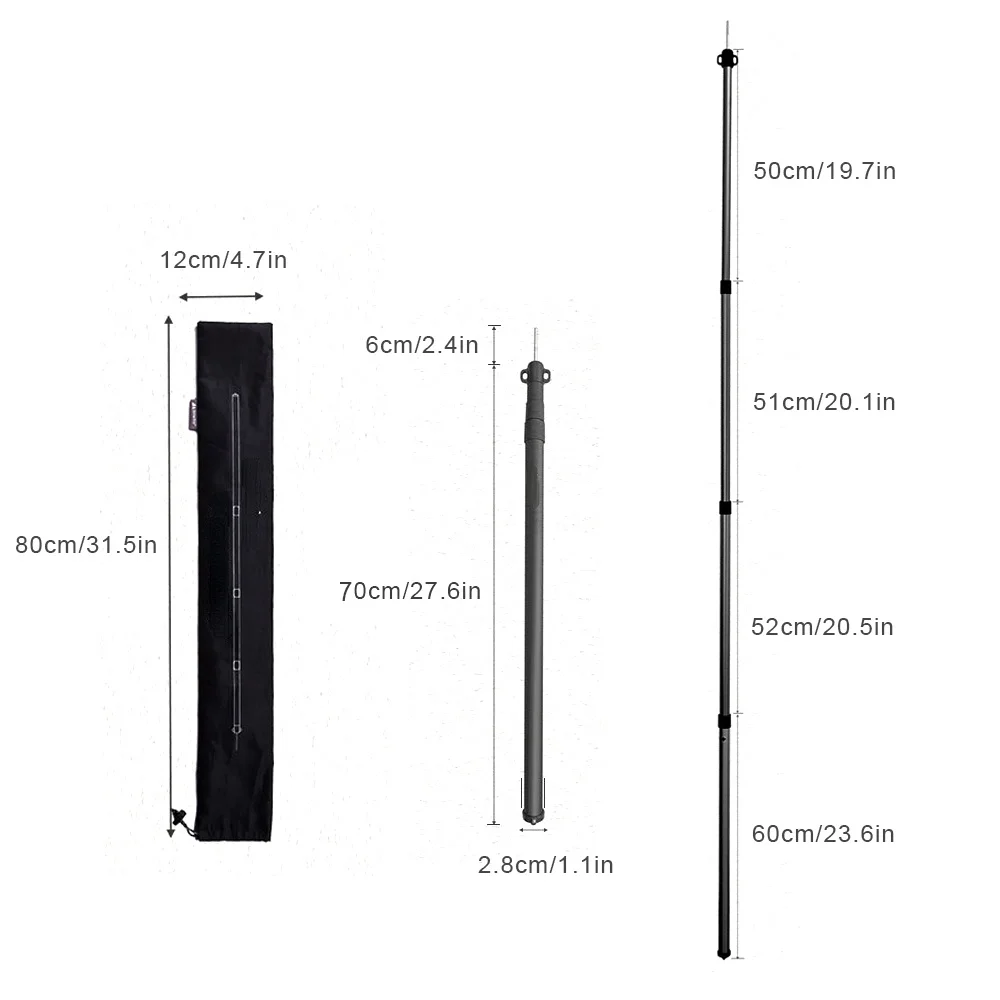 

Adjustable Aluminium Alloy Tarp Poles Portable Telescoping Sun Shelter Tent Rods for Outdoor Hiking Camping Equipment