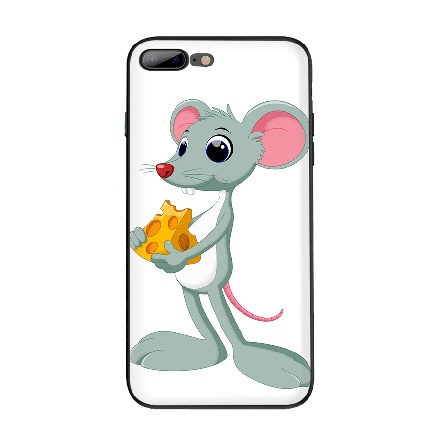 B8 Чехол для мобильного телефона из ТПУ для iPhone 11 Pro XR X XS Max iPhone 7 8 6 6s Plus 5 5S SE, чехол с милой мультяшной мышкой с сыром - Цвет: B8