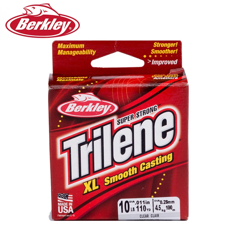 Berkley Trilene XL 100 м 110YD леска 2-20LB супер сильная гладкая литая нейлоновая линия Прозрачный и зеленый цвет