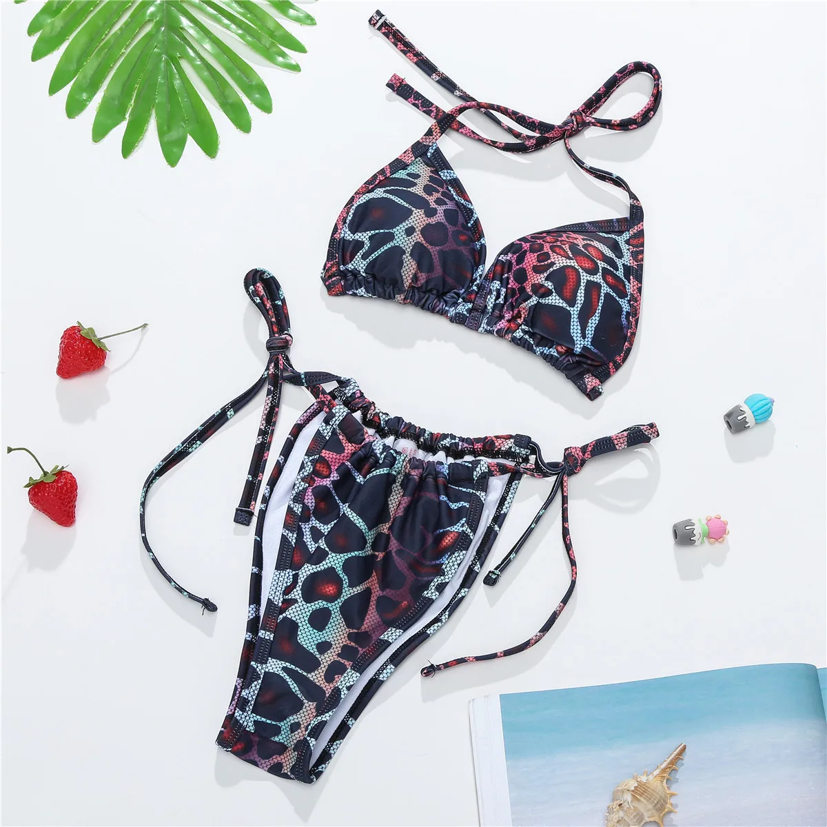 

Women Fashion Biquini Swimwear Padded Bra Bikini Set Swimsuit Ladies Solid Bandage Push-up e Swimwear Bathing Suits