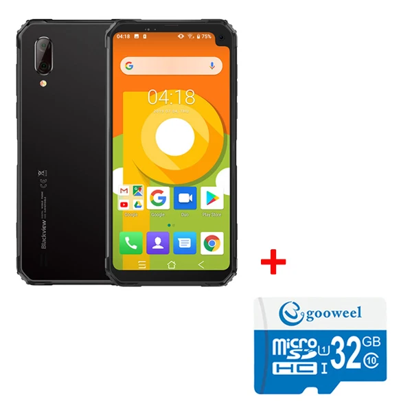 Add 32GB n Gray Blackview BV6100 Android 9,0 прочный смартфон открытый 6,8" Gorilla экран 3 ГБ+ 16 Гб мобильный телефон 5580 мАч NFC IP68 Водонепроницаемый телефон - Цвет: Add 32GB n Gray