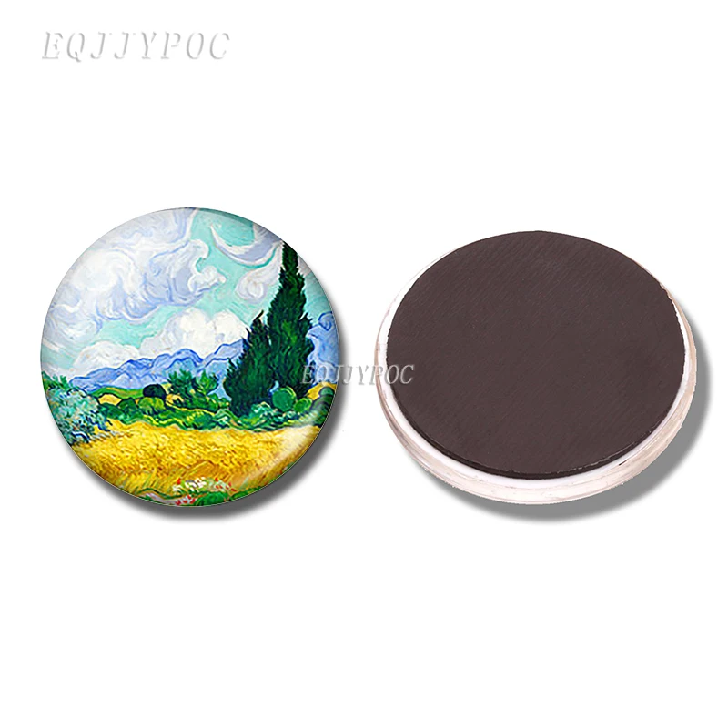 PACK OF 1 Ван Гог Подсолнух звездное небо искусство 30 мм магнит на холодильник Ирисы миндальное дерево магнитные наклейки на холодильник доска объявлений домашний декор - Цвет: PACK OF 1