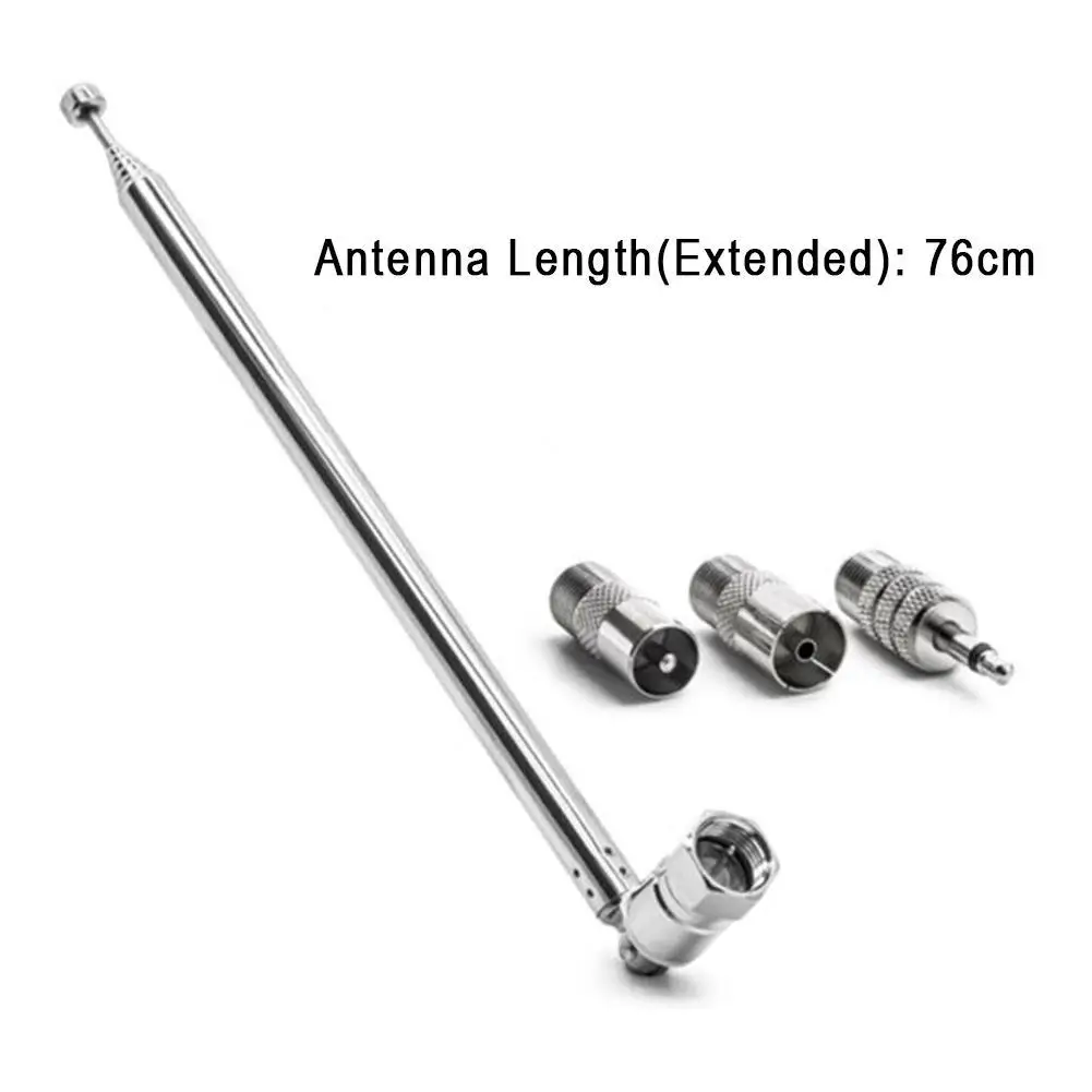 

FM Radio Antenna Replacement Telescopic Screw F Type Connector Home For AV Amplifier Receiver Ohm Plug Adapter Male Stereo Q5J6