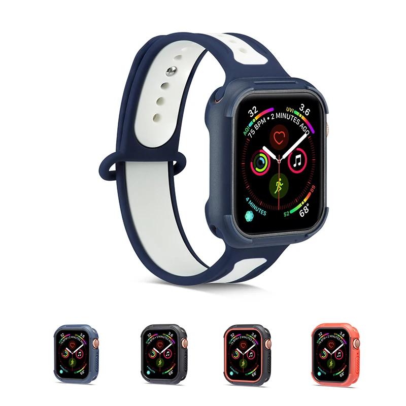 Чехол для часов Apple Watch Series 54 10 цветов двойная защитная рамка бампер 40 мм 44 iWatch