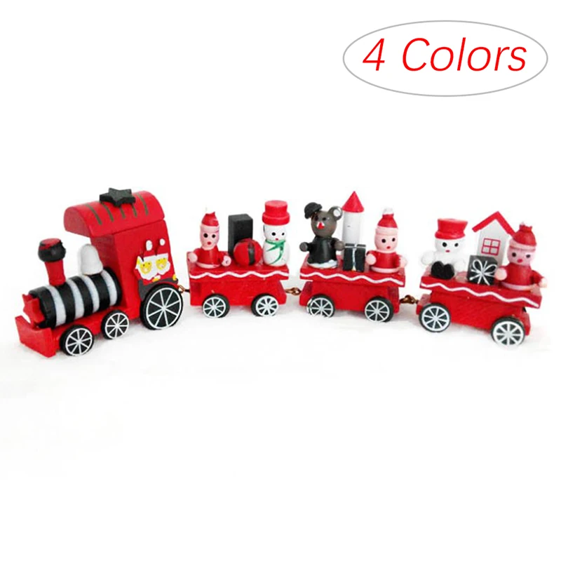 

Christmas Wooden Little Decoration Train Home Decor Ornaments Multicolor Cute