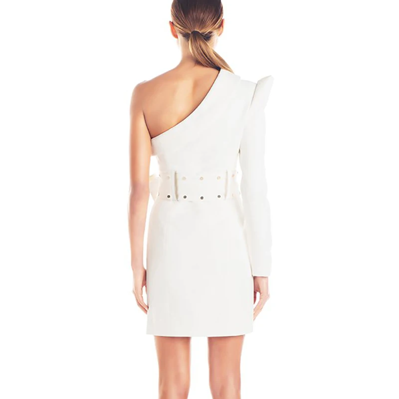Женское офисное платье Max Spri облегающее мини-платье на одно плечо с высокой
