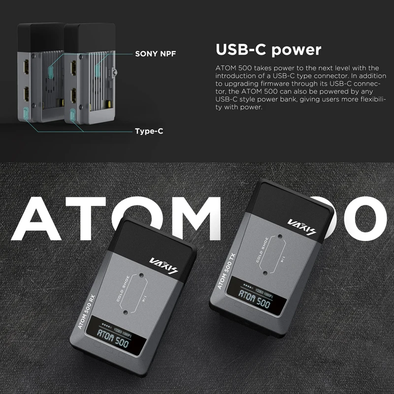 Vaxis ATOM 500 беспроводной передатчик приемник 1080P HD двойной HDMI изображение видео