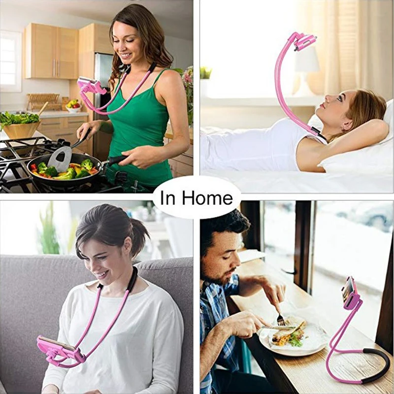 

Flexible Neck-mounted Cellphone Stand Hands-free Lazy Hanging Phone Holder Bracket Stands for all Smart Phone Holders Stands