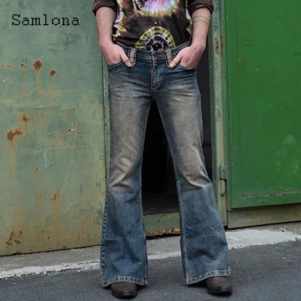 Plus size 3XL Men Jeans Boot Cut Denim Pants 2021 Slimming Bottoms Pant Male Patchwork Denim Jeans Pencil Trousers Mens clothing