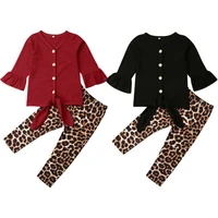 kids baby girl autumn outfit leopard print pants long sleeve t shirt top outfits clothes sets 1 6years girls costume