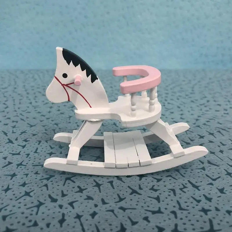 1/12 кукольный домик миниатюрный деревянный стульчик-качалка лошадка комната дом