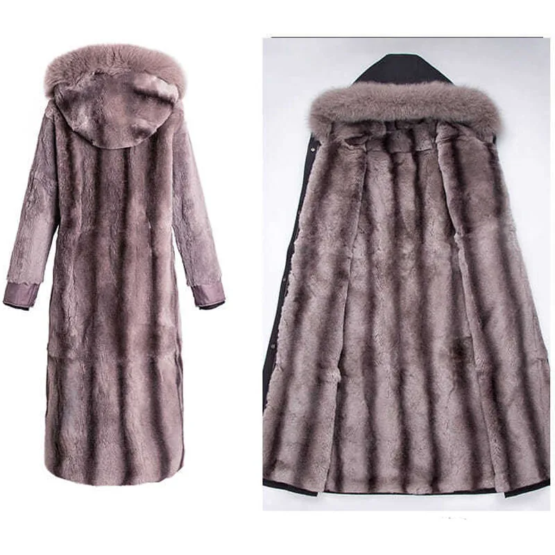 2021 New High-Quality Faux Fur Coat Winter Women's Coat Hooded Imitation Rabbit Fur Grass Detachable Overcome Warm Coat Female