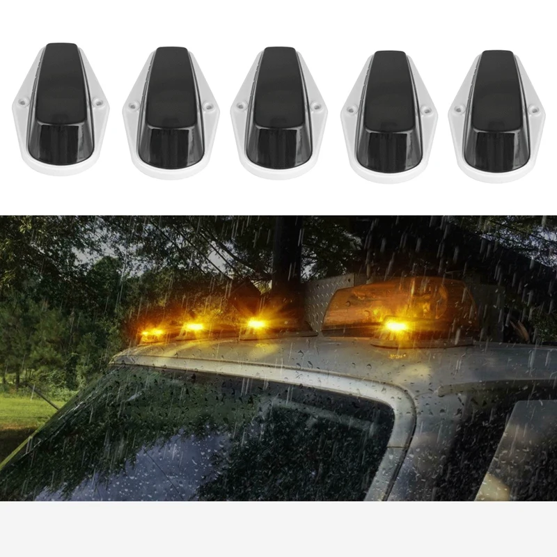 

5Packs LED Cab Roof Running Lights W/Wiring Pack for Ford F-150 F-250 F-350 1973-1997 Pickup