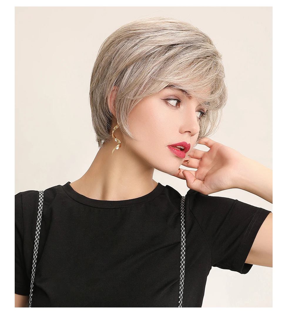 Haircube синтетические парики на кружеве 6 дюймов 50% человеческие волосы смесь Pixie Cut короткие волосы парик с натуральной линией волос для женщин 4 цвета