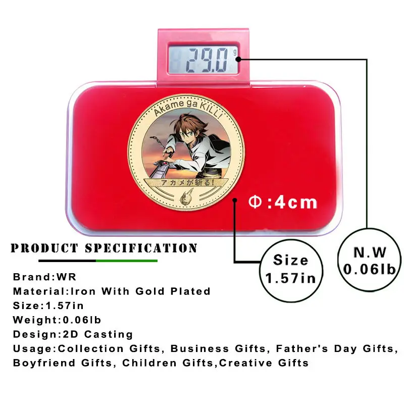 Japanese Anime Gold Foil Banknote Akame-Ga-Kill Challenge Coin Souvenir Home Decoration Birthday Christmas Gift for Kids | Дом и сад
