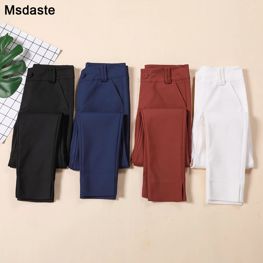 Брюки-карандаш женские для офиса модные брюки работы в Корейском стиле черные