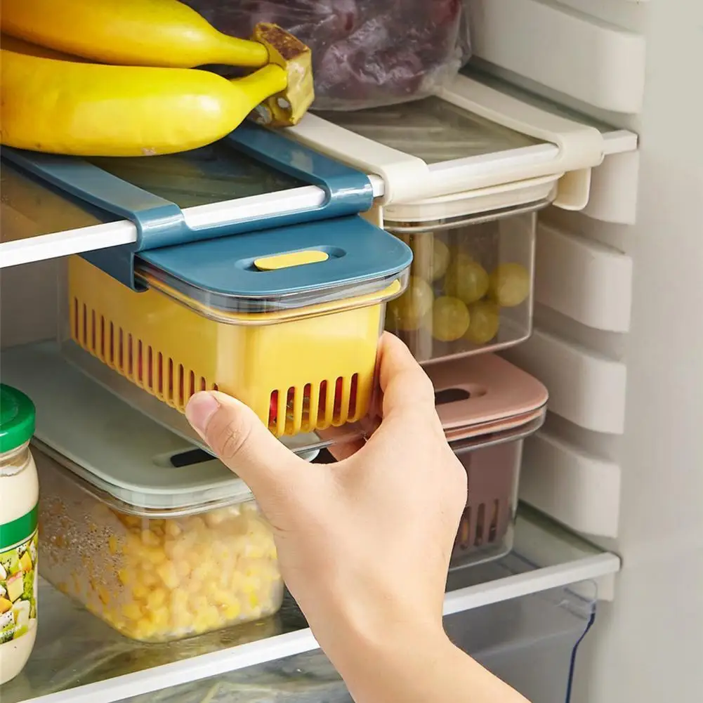 

Self-drain Useful Double Layer Fridge Shelf Holder Solid Fridge Shelf Holder Eco-friendly for Refrigerator