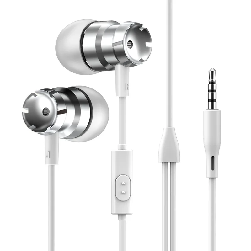 white Проводные наушники-вкладыши в форме золотой спирали EARDECO с микрофоном 3,5 мм металлические наушники Hifi звуковая гарнитура провод наушник для xiaomi IPhone - Цвет: white