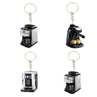 coffee machines acrylic 4pcsset keychains on backpack for best friends boyfriend gift keyring animal charms anime keychain 2021