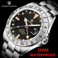2021 new pagani design mens luxury automatic gmt mechanical watch retro classic mens 200m waterproof clock relogio masculino