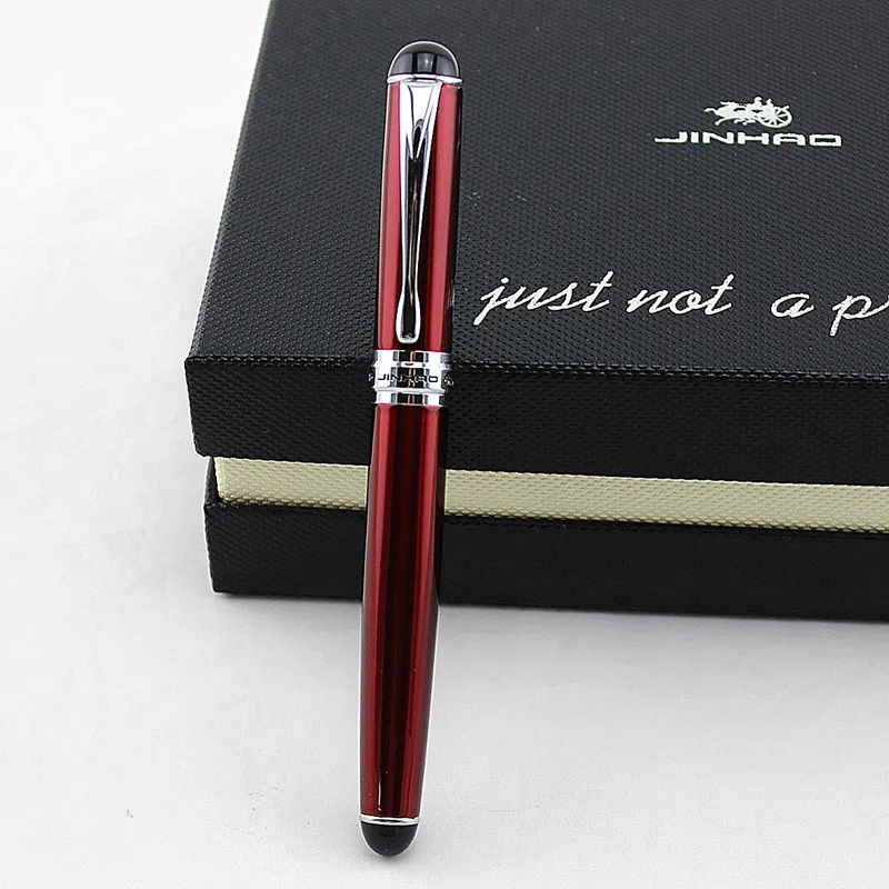 Jinhao X750 Красный Серебряный зажим металлическая авторучка 0 5 мм перо стальные