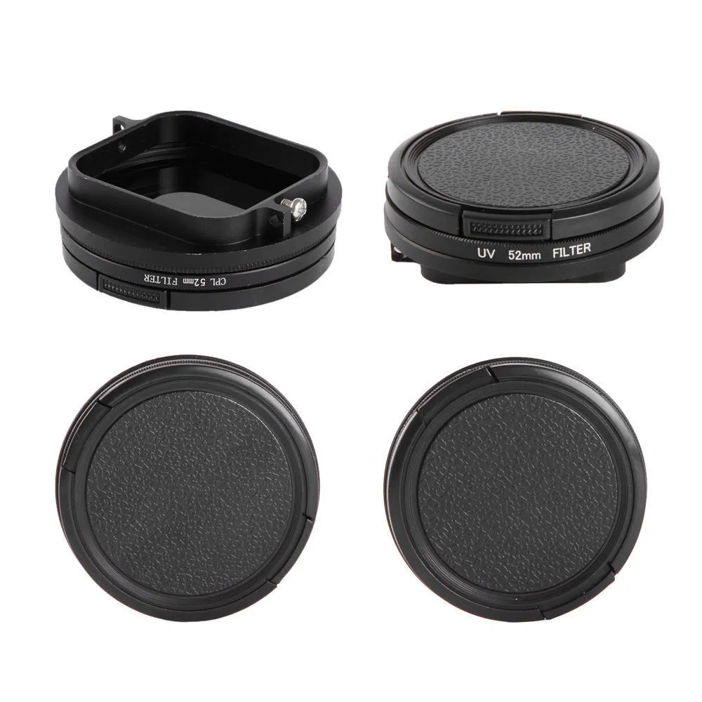 for GoPro 4 UV CPL 52 m/58 мм CPL/UV фильтр для камеры+ адаптер+ защита объектива для GoPro Hero 3 3+ 4 5 6 7 черный аксессуары для экшн-камеры - Цвет: for GoPro 4 UV CPL