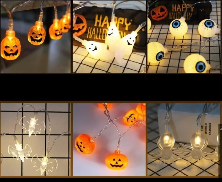 2019 светодиодный фонарь для вечерние 3D пластиковые гирлянды с черепом лампион