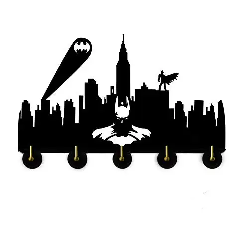 Batman002 Настенная вешалка с Бэтменом, настенная вешалка, стойка для ключей, держатель для ключей, персональный подарок для дома, подарок на свадьбу - Цвет: Batman002