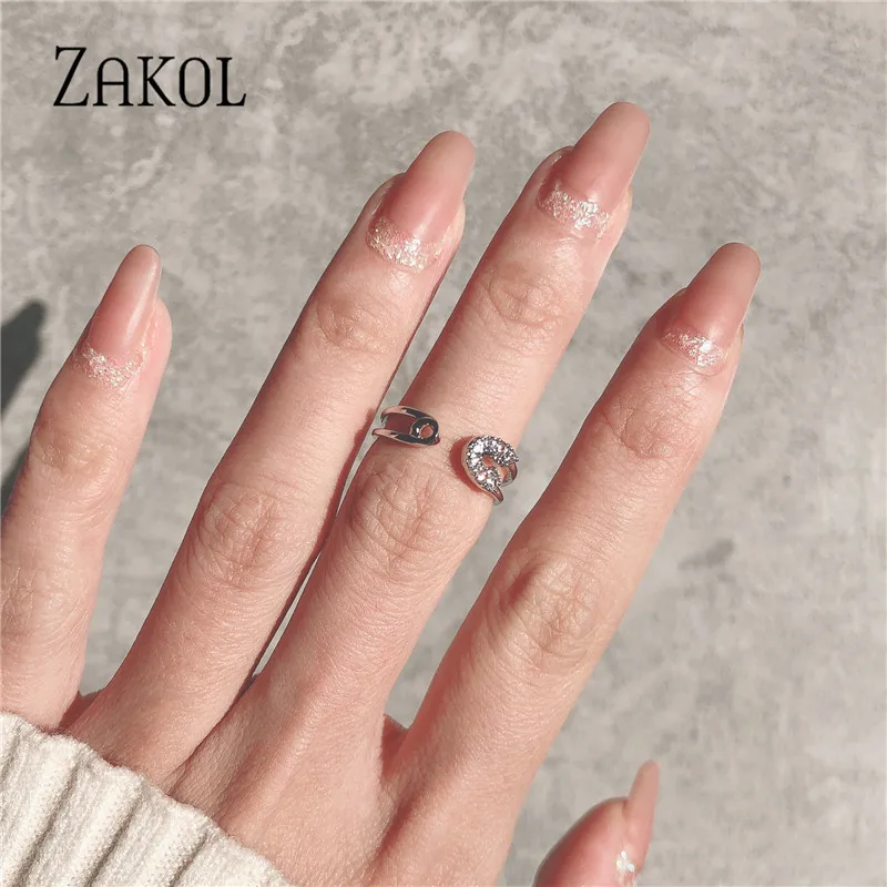 Женское Открытое кольцо ZAKOL с фианитами регулируемое свадебное украшение FSRP2115 |