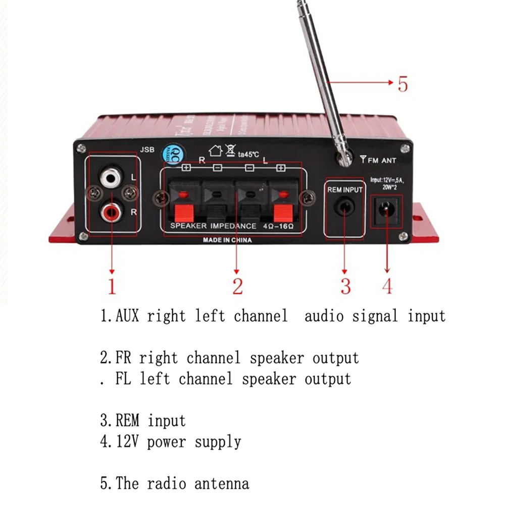 Stereo Amplifier MA-120 Mini 12V 20W USB Input Radio For Home Car | Электроника