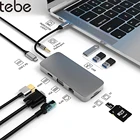 ОВБР Тип USB-c док-станция USB C до 4K HDMI-адаптера VGA RJ45 Ethernet 3 * USB SDTF PD зарядка аудио разветвитель для Macbook Air USB-C концентратор