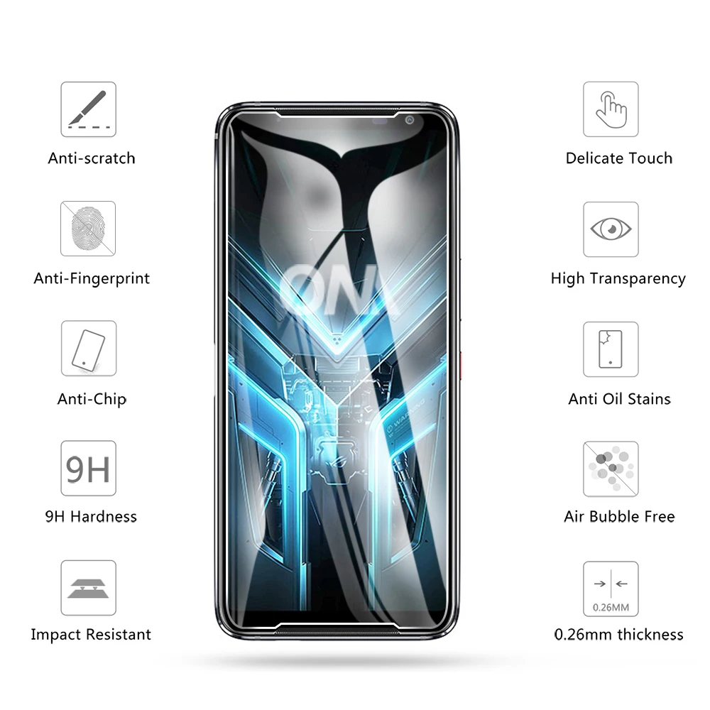 3Pcs Tempered Glass For Asus ROG Phone 3 Strix Glass Screen Protector Glass for Asus ROG Phone 3 Strix Edition Protective Film