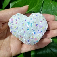 natural white crystal cluster heart electroplated crystal cluster furniture accessories home furnishings healing crystal
