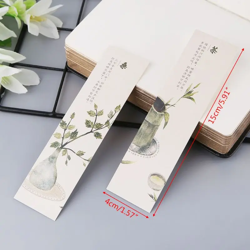 

30pcs Creative Chinese Style Paper Bookmarks Painting Cards Retro Beautiful Boxed Bookmark Commemorative Gifts P9YA
