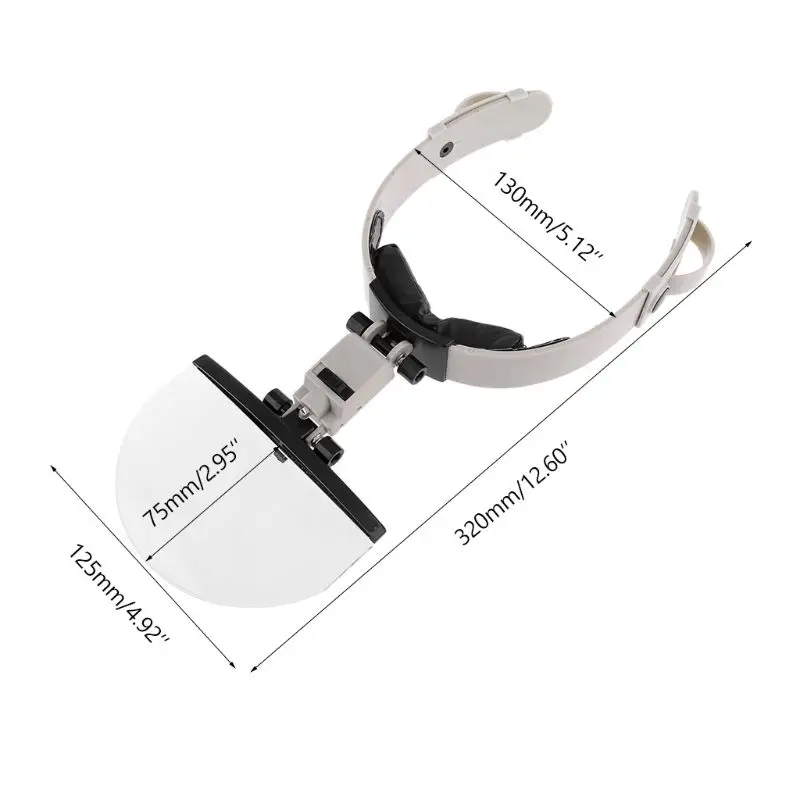 

Large Lens Head Wearing Magnifying Glass with LED Illuminated Hand Free Reading Magnifier 2X 3.5X 4.5X 5.5X