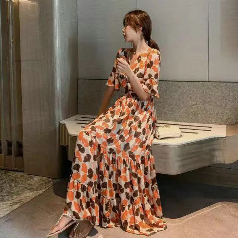 

Factory Manufacturer Women Dress Flowers Smart Casual Floral Maxi Dress