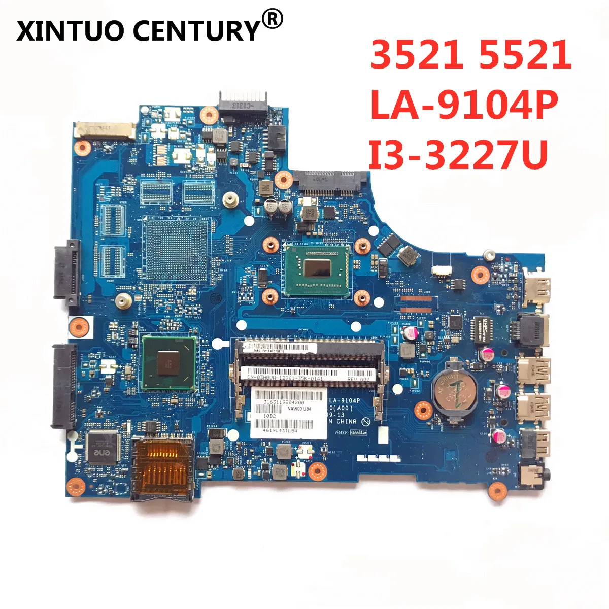 VAW11 LA 9104P для DELL Inspiron 15 3521 5521 Материнская плата ноутбука SR0XF I3 3227CPU CN 00FTK8