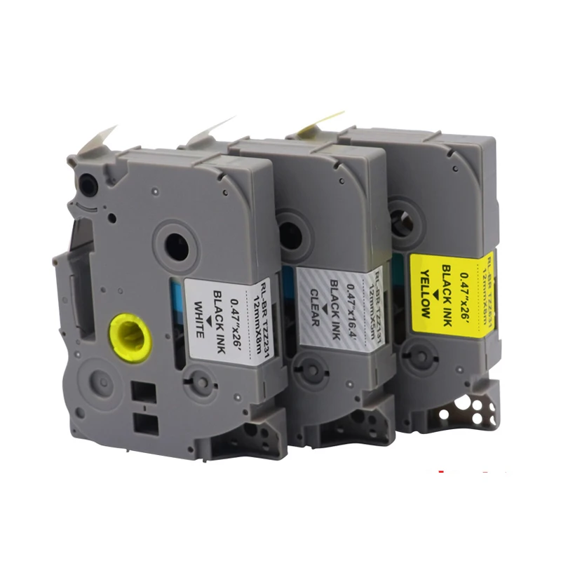 

Tze131 Tze231 Tze631 для принтера Brother P-touch, 1 шт., 3 цвета, 12 мм, Tze-131, Tze-231, Tze-631, черный, белый
