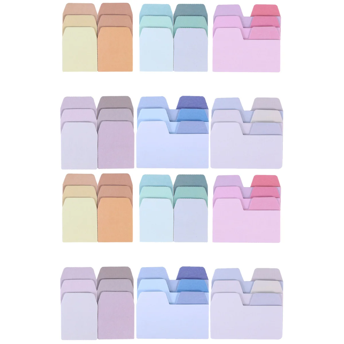 

12 pcs Creative Gradient Memo Paper Stickers Decoration Stickers Colorful Sign Memo Notes (Mixed Pattern)