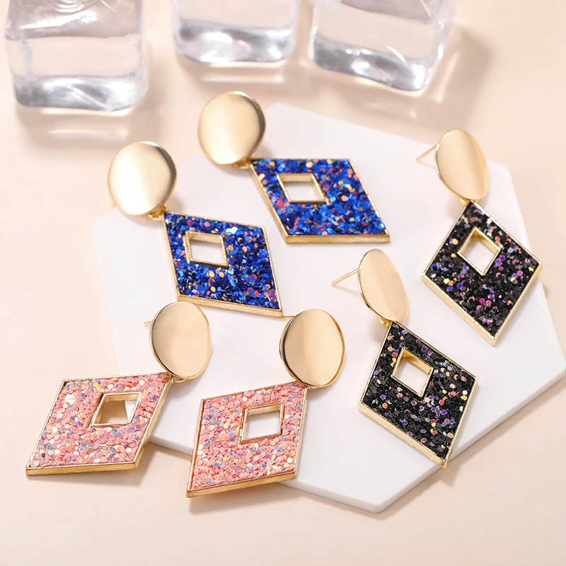 Новые большие серьги с квадратной подвеской для женщин модные корейские цветком