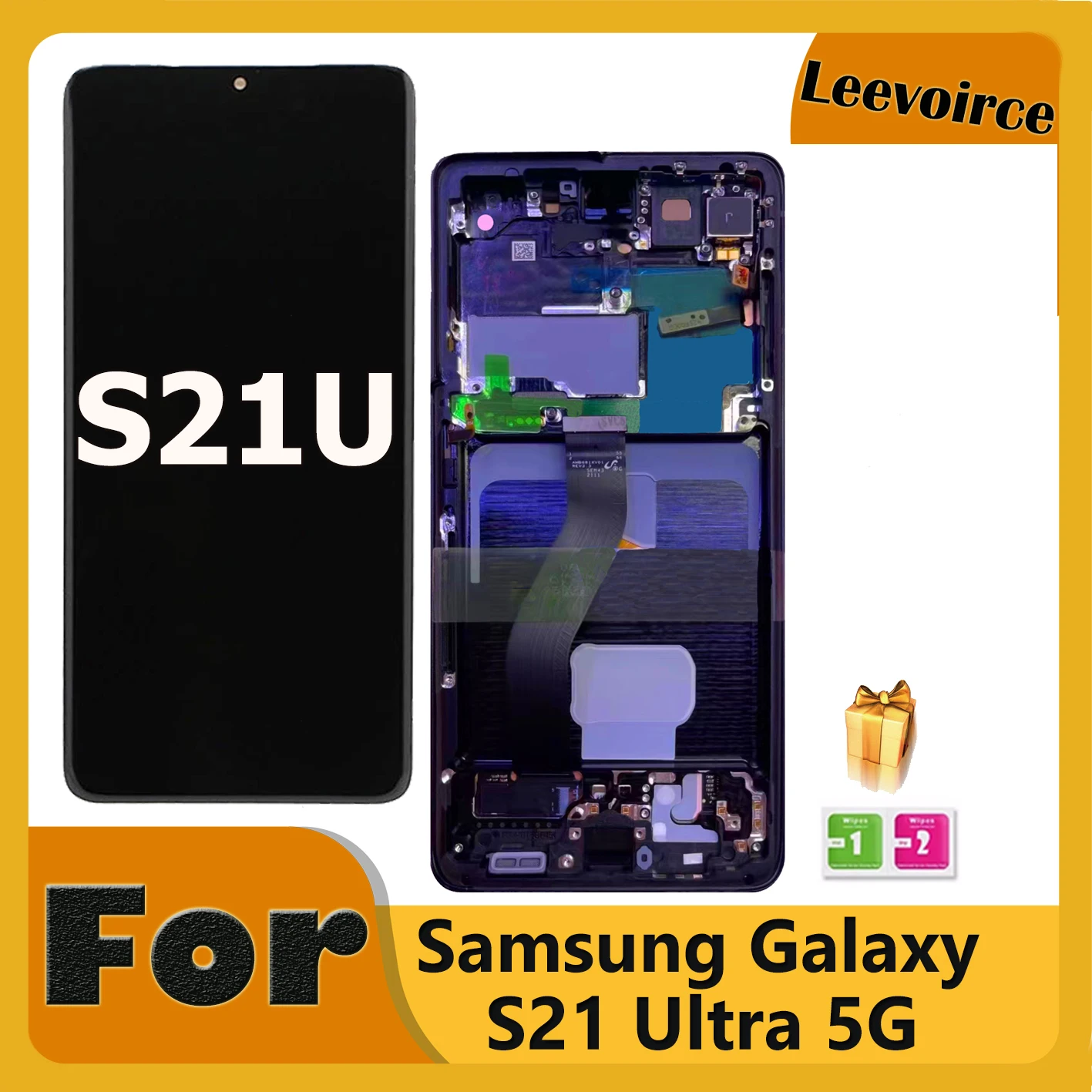 ЖК дисплей для Samsung Galaxy S21 Ultra 5G S21U G998F G998B G998F/DS с сенсорным экраном и дигитайзером в