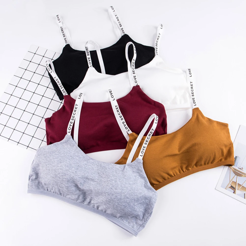 

Women Fashion Adjustable Padded Letter Pattern Breathable Casual Spaghetti Strap Underwear Sport Chest Wrap All-Match Fitness