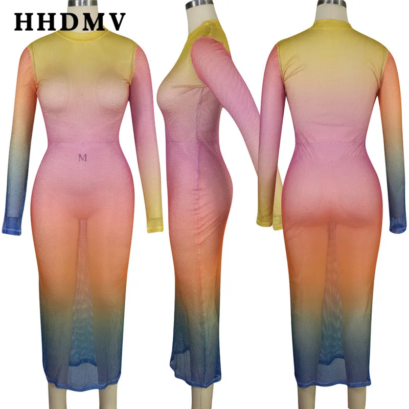 Новинка 2019 г. женское сексуальное уличное платье HHDMV с длинным рукавом высоким