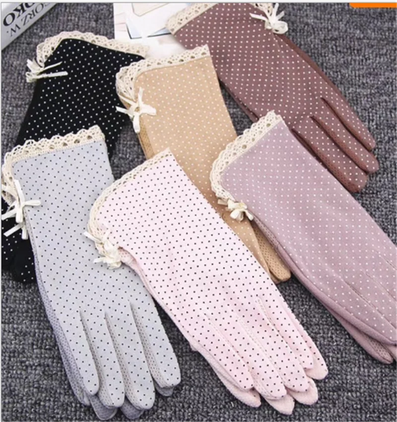 

Women Sun Protection Glove New Fashion Summer/Autumn Driving Slip-resistant Sunscreen Golves For Lady