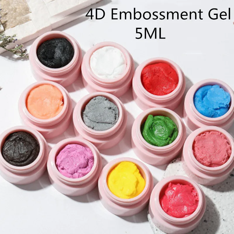 

URGEL 12 Colors 5ml Sculpture Nail Gel 4D Carved Plasticine UV Gel Varnish Creative DIY Nail Art Painting 3D Embossment Gel