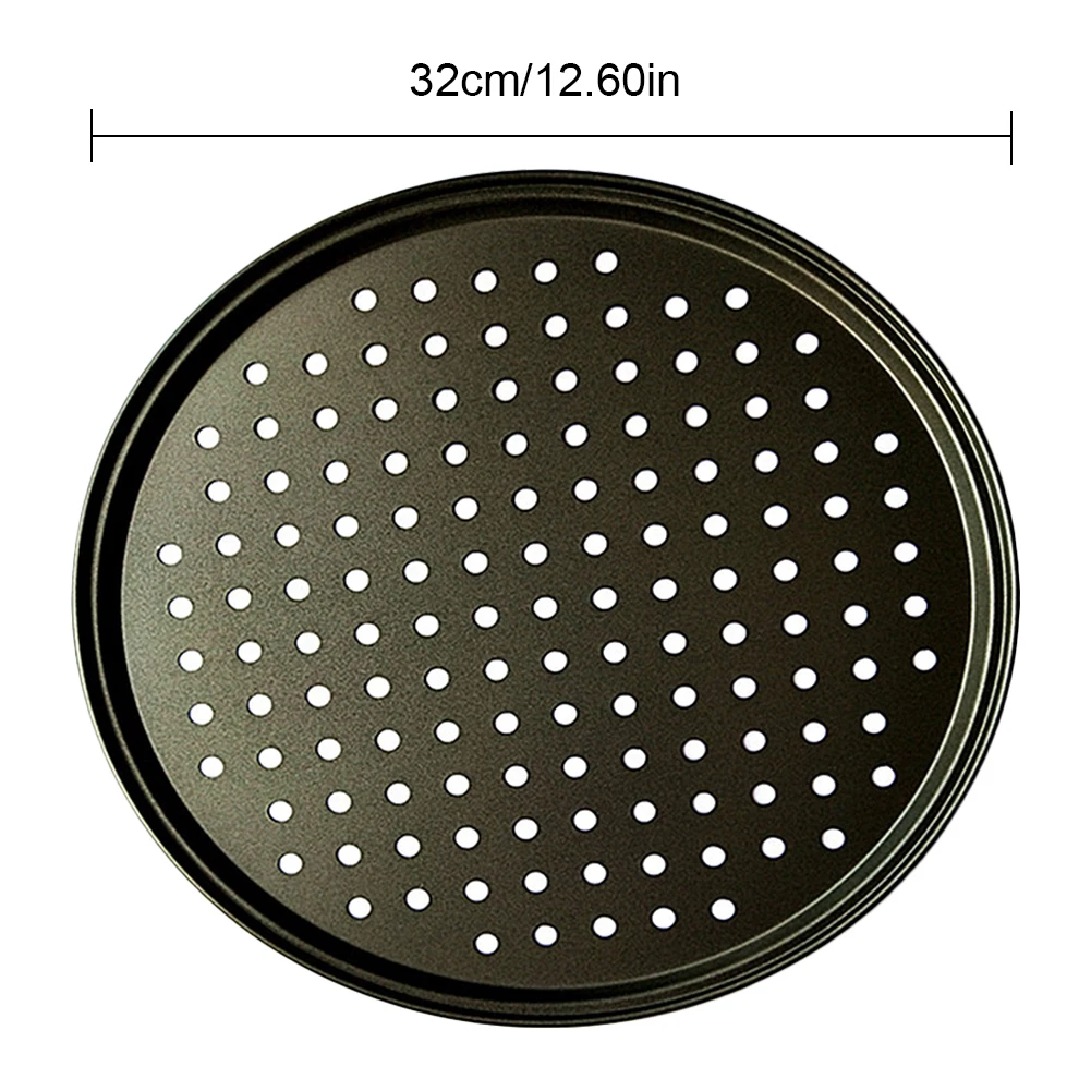 

26/28/32CM Carbon Steel Non-stick Pizza Baking Pan Mesh Tray Plate Round Deep Dish Pizza Pan Tray Mould Bakeware Baking Tool