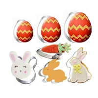 7 shapes rabbit stainless steel mold easter egg mold kitchenware 3d cookie cutter diy baking decor pastry modelling tools